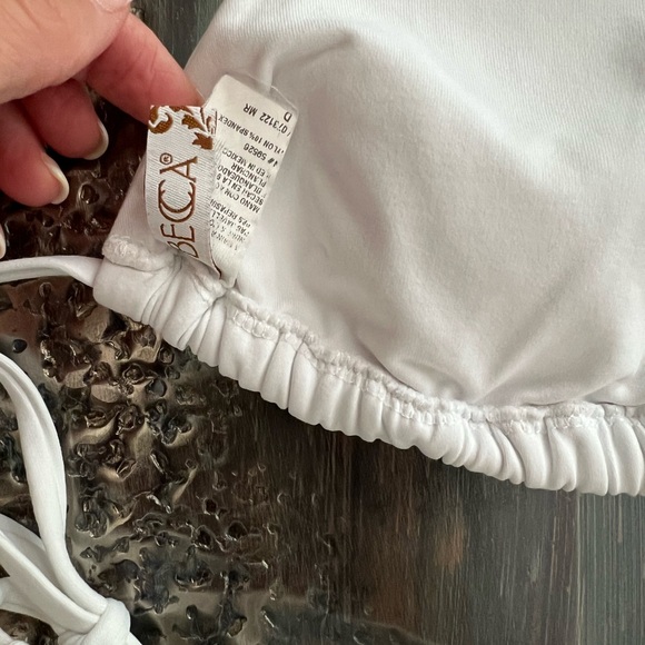 Becca Cheryl sliding triangle top sz D & Demi hipster side tie bottoms sz large - Picture 8 of 9